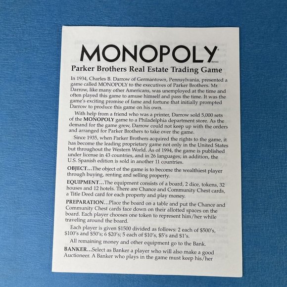 Monopoly Parker Brothers Real Estate Trading Game No.9  1970's Edition - Picture 4 of 13